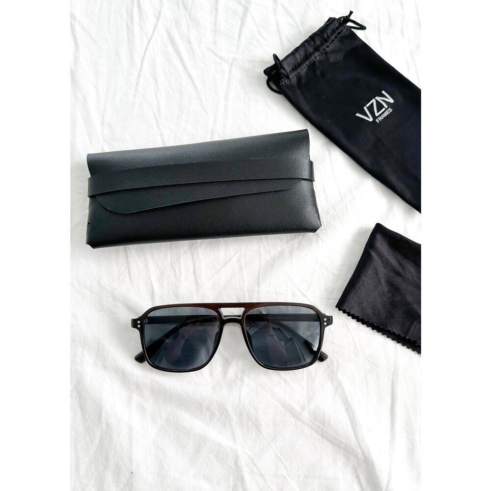 NEW VZN Frames St Barts | Hogany Square Aviator Sunglasses - Picture 7 of 9